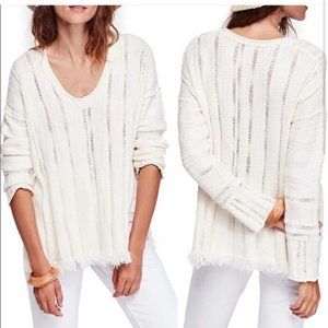 Free People Ivory Fringe Sweater